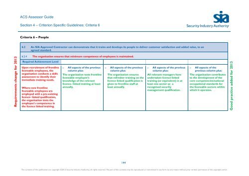 ACS Assessor Guide - Security Industry Authority