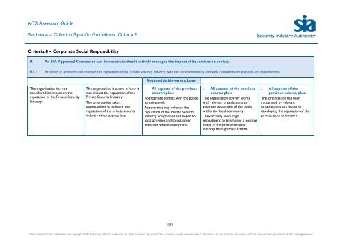 ACS Assessor Guide - Security Industry Authority