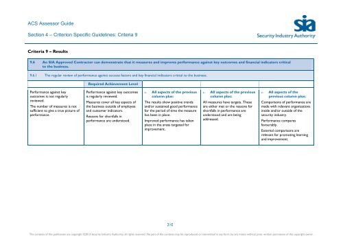 ACS Assessor Guide - Security Industry Authority