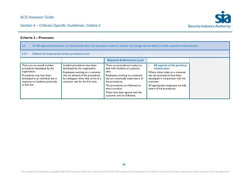 ACS Assessor Guide - Security Industry Authority