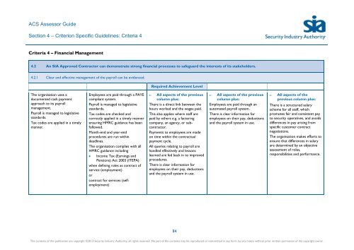 ACS Assessor Guide - Security Industry Authority