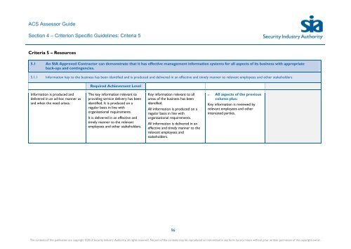 ACS Assessor Guide - Security Industry Authority