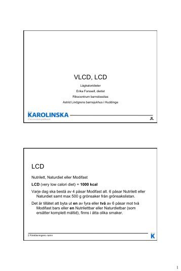 VLCD, LCD LCD - Obesitasdagar