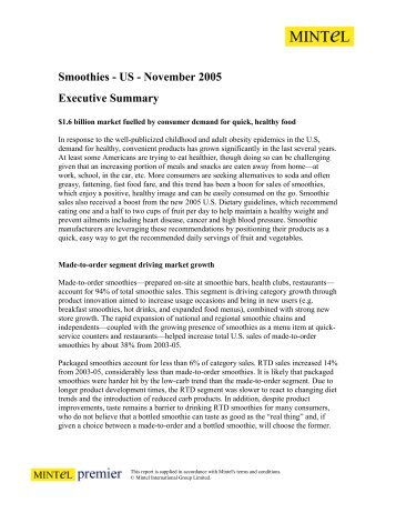 Smoothies - US - November 2005 Executive ... - Catering.com.co