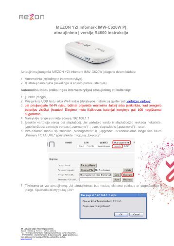 MEZON YZI Infomark IMW-C620W PÃ„Â® atnaujinimo Ã„Â¯ versijÃ„Â… R4600 ...