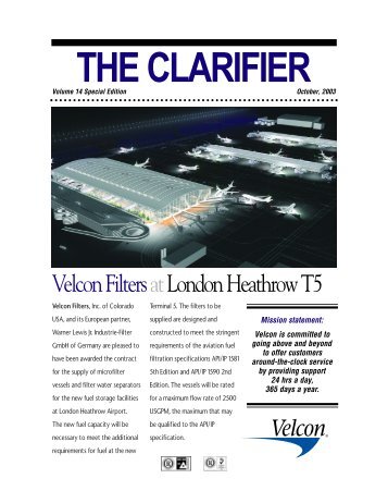 Clarifier - Velcon - Velcon Filters