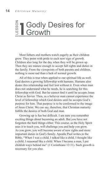 Godly Desires for Growth - GlobalReach.org