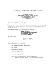 transcripts of permanent records for sfusd - SFUSD School Health ...