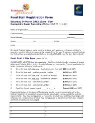 Food Stall Registration Form - Brimbank City Council