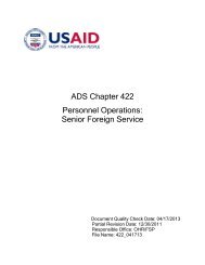 ADS 422 - Personnel Operations: Senior Foreign Service - usaid