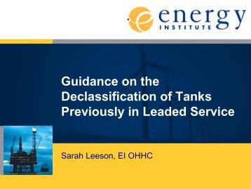 Guidance on the declassification of tanks previously in ... - BOHS