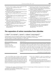 The separation of carbon nanotubes from chlorides