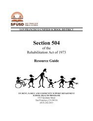 Section 504 Resource Guide - SFUSD School Health Programs