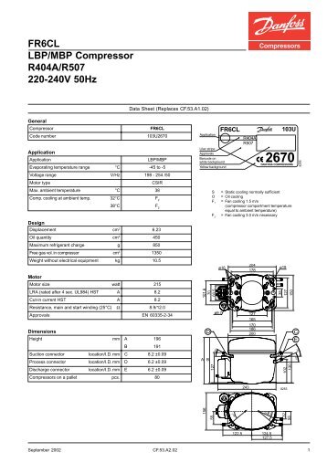 FR6CL LBP/MBP Compressor R404A/R507 220 ... - Yeniiletisim.com.tr
