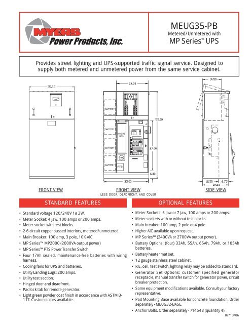 MEUG35-PB - Myers Power Products, Inc.