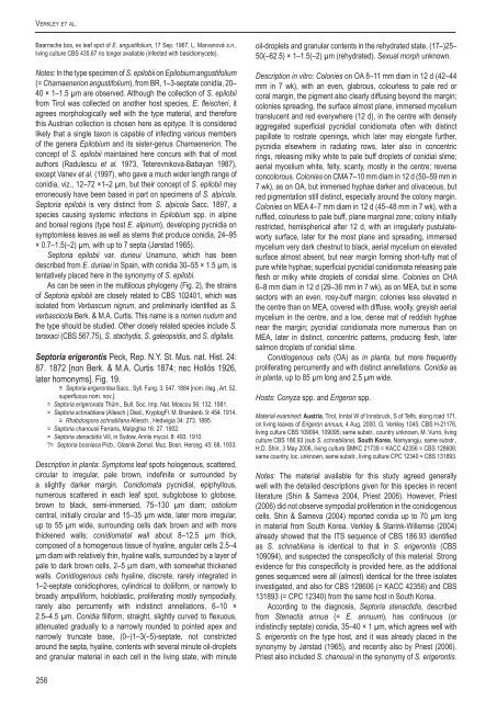 A new approach to species delimitation in Septoria - CBS - KNAW