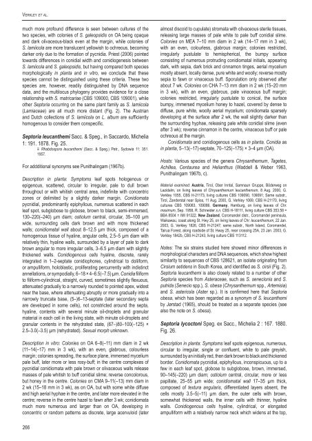 A new approach to species delimitation in Septoria - CBS - KNAW