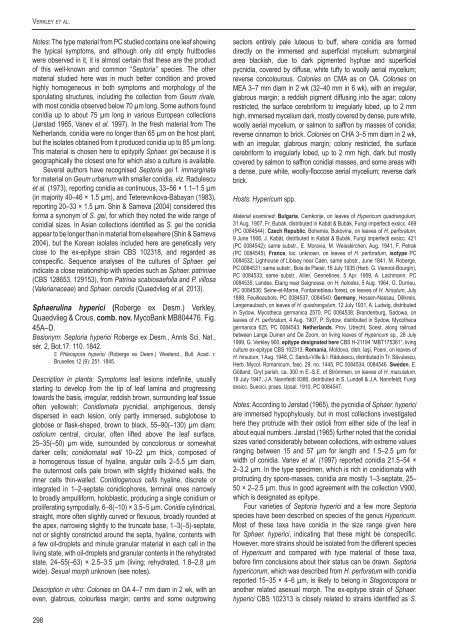 A new approach to species delimitation in Septoria - CBS - KNAW