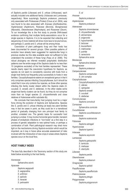 A new approach to species delimitation in Septoria - CBS - KNAW