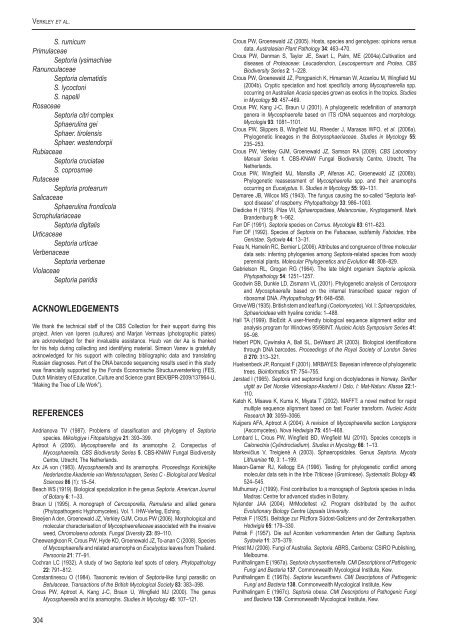 A new approach to species delimitation in Septoria - CBS - KNAW