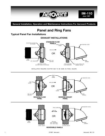 Panel and Ring Fans - IM-110 - Aerovent