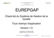 Quality Management System Checklist for Option 2 - GlobalGAP