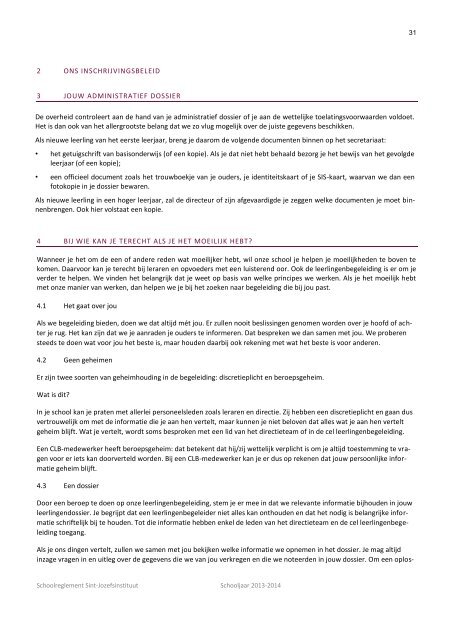 Schoolreglement - Sint-Jozefsinstituut Handel en Toerisme