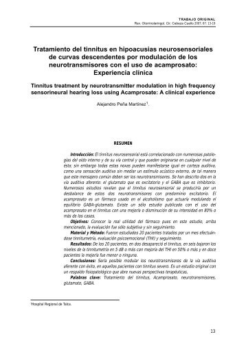 Tratamiento del tinnitus en hipoacusias neurosensoriales de curvas ...