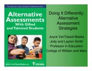 Doing It Differently: Alternative Assessment Strategies - NAGC