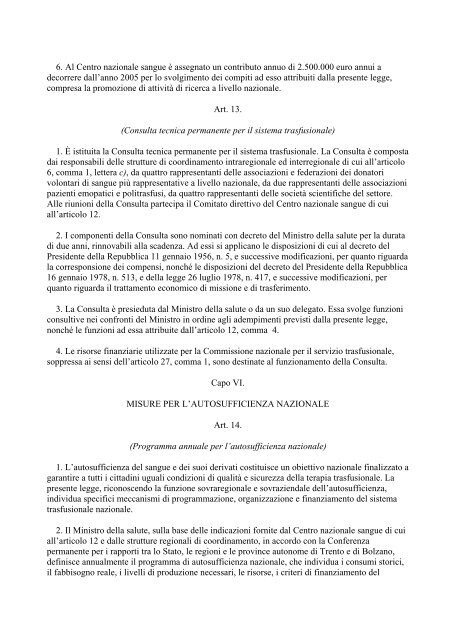 " Nuova disciplina delle attivitÃ  trasfusionali e della ... - Avis Ragusa