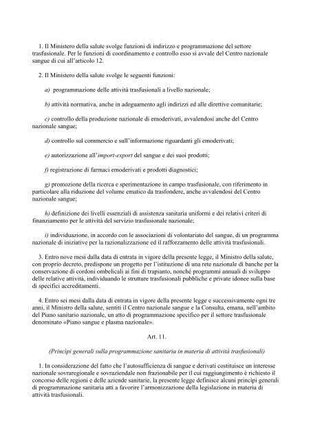 " Nuova disciplina delle attivitÃ  trasfusionali e della ... - Avis Ragusa