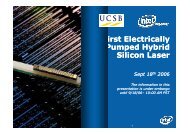 First Electrically Pumped Hybrid Silicon Laser - Intel