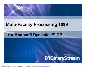 Multi-Facility Processing 1099 - Binary Stream
