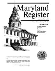 Maryland Register. - Maryland Department of Agriculture