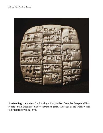 Sumerian Artifacts - ACT-ESL