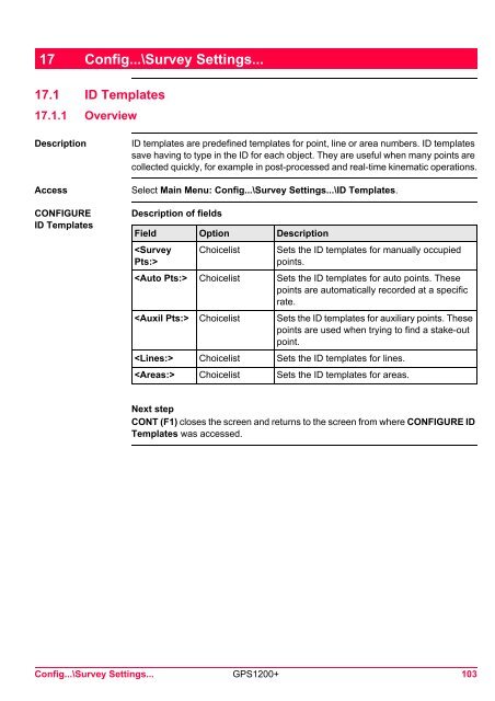 Leica GPS1200+ System Field Manual