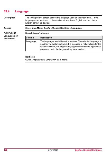 Leica GPS1200+ System Field Manual