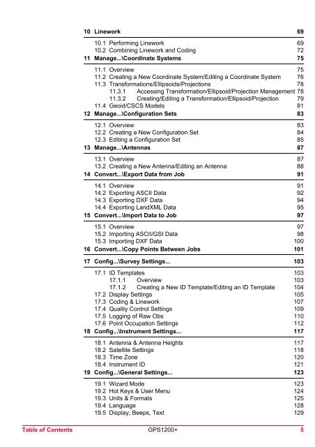 Leica GPS1200+ System Field Manual