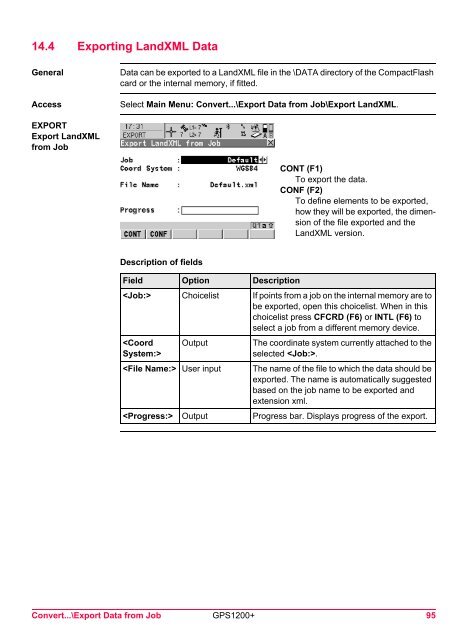 Leica GPS1200+ System Field Manual