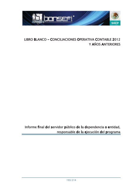 Informe de RendiciÃ³n de Cuentas 2006-2012 - Bansefi