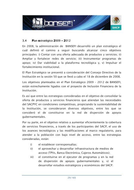 Informe de RendiciÃ³n de Cuentas 2006-2012 - Bansefi