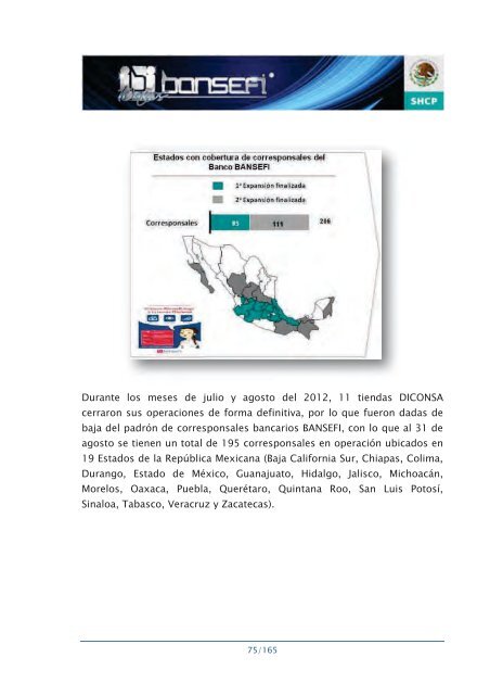 Informe de RendiciÃ³n de Cuentas 2006-2012 - Bansefi