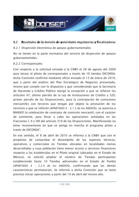 Informe de RendiciÃ³n de Cuentas 2006-2012 - Bansefi