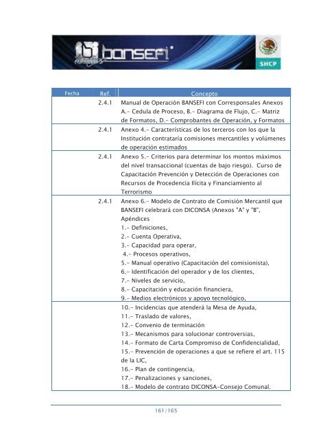 Informe de RendiciÃ³n de Cuentas 2006-2012 - Bansefi