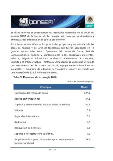 Informe de RendiciÃ³n de Cuentas 2006-2012 - Bansefi