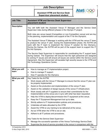 Service Desk Yst Competency Based Job Description Pdf Yhgfl Istant Vitm And Service Desk Supervisor Job Description