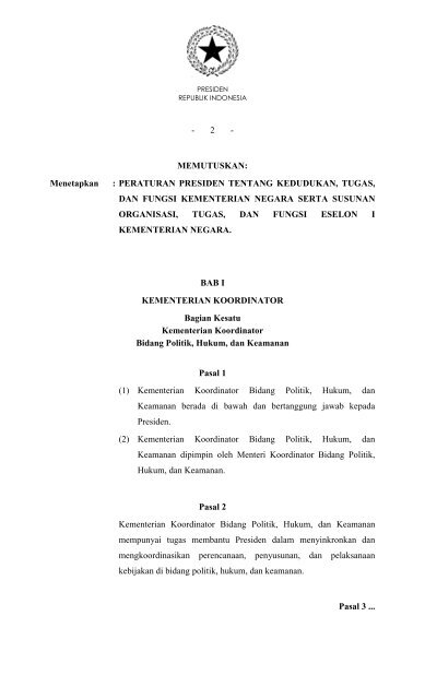 Nomor 24 Tahun 2010 tentang Kedudukan, Tugas, dan ... - JDI Hukum