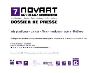 NOVART - Bordeaux - Novembre 2008 - Dossier de presse