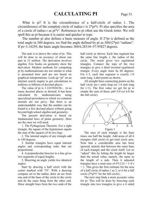 CALCULATING PI - Mathemechanix.org