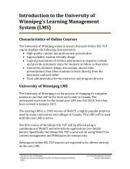 Introduction to the University of Winnipeg's Learning Management ...